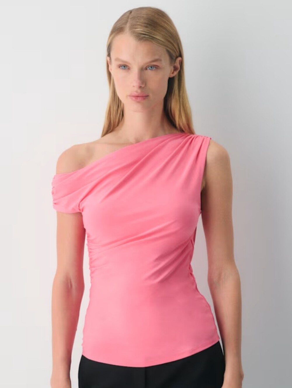 Babaton Pink Ruched Swim Top